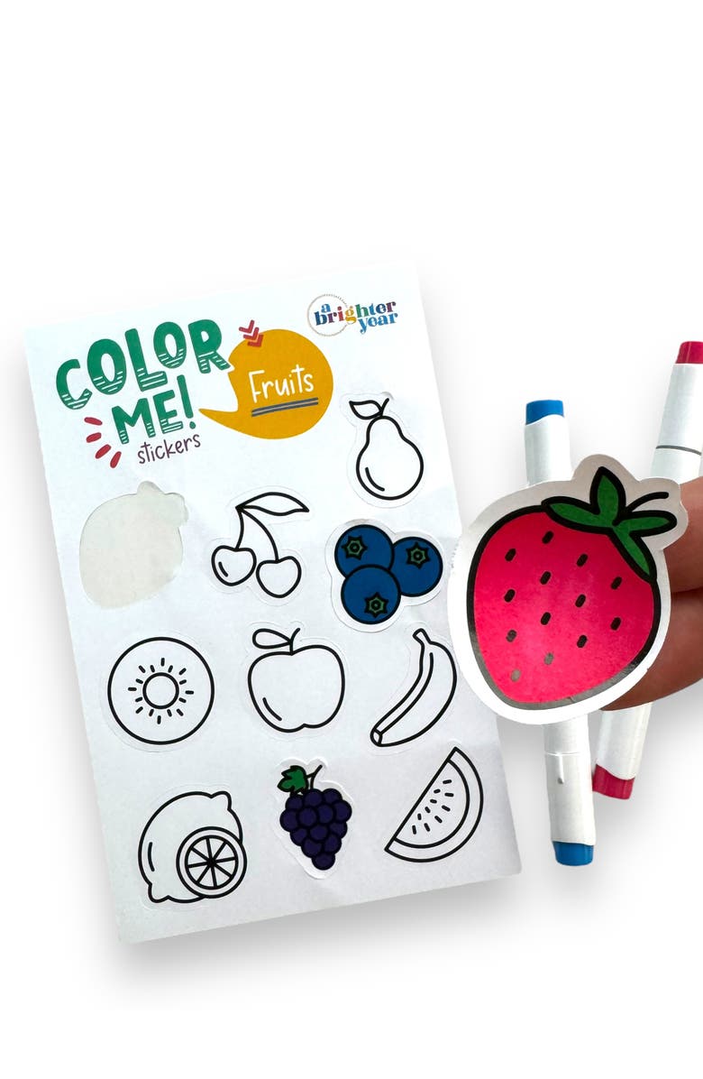 A Brighter Year Color Your Own Sticker Pages, Alternate, color, Fun Eats
