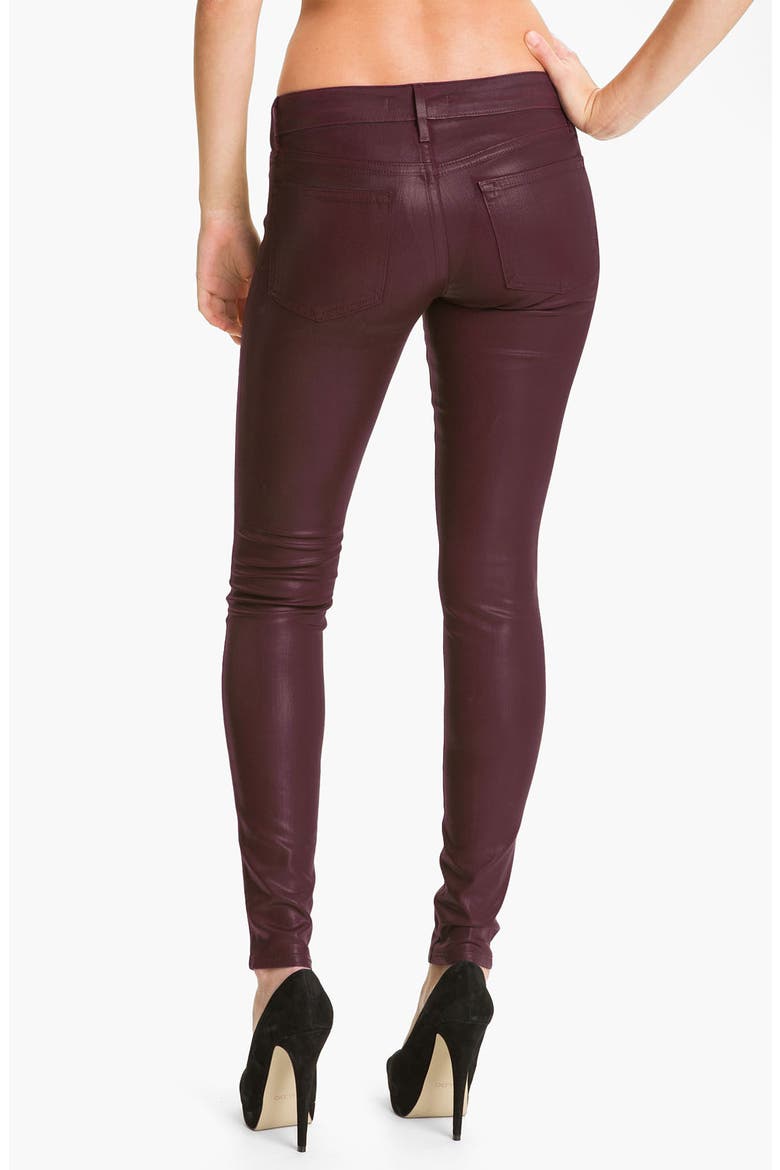 'Legacy Leather' Faux Leather Skinny Jeans, Alternate, color, OXBLOOD
