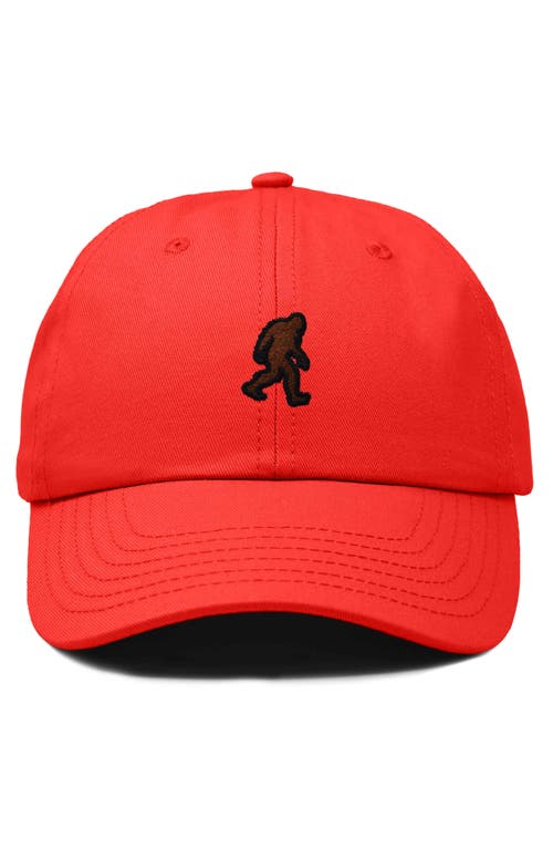 Shop Dalix Sasquatch Embroidered Dad Hat In Red