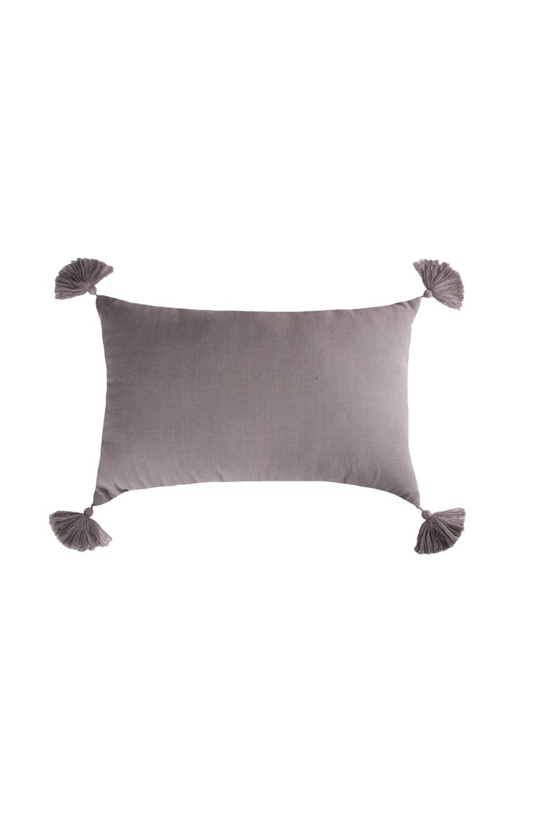 carol & frank Bree Vertical Stripe Tasseled Cotton Accent Pillow, Alternate, color, Gray