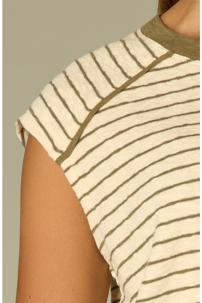 Stripe Scoop Neck Knit Top, Alternate, color, IVORY/ OLIVE