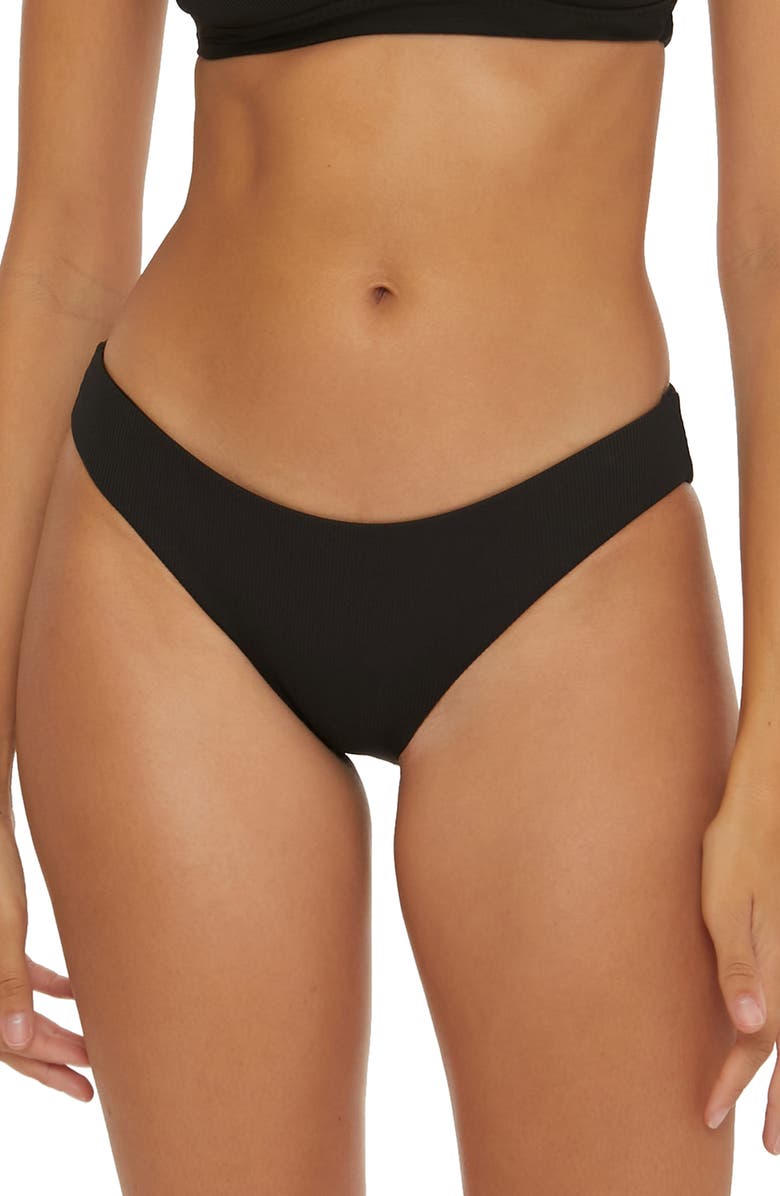 Becca Modern Edge Ribbed Hipster Bikini Bottoms, Main, color, 