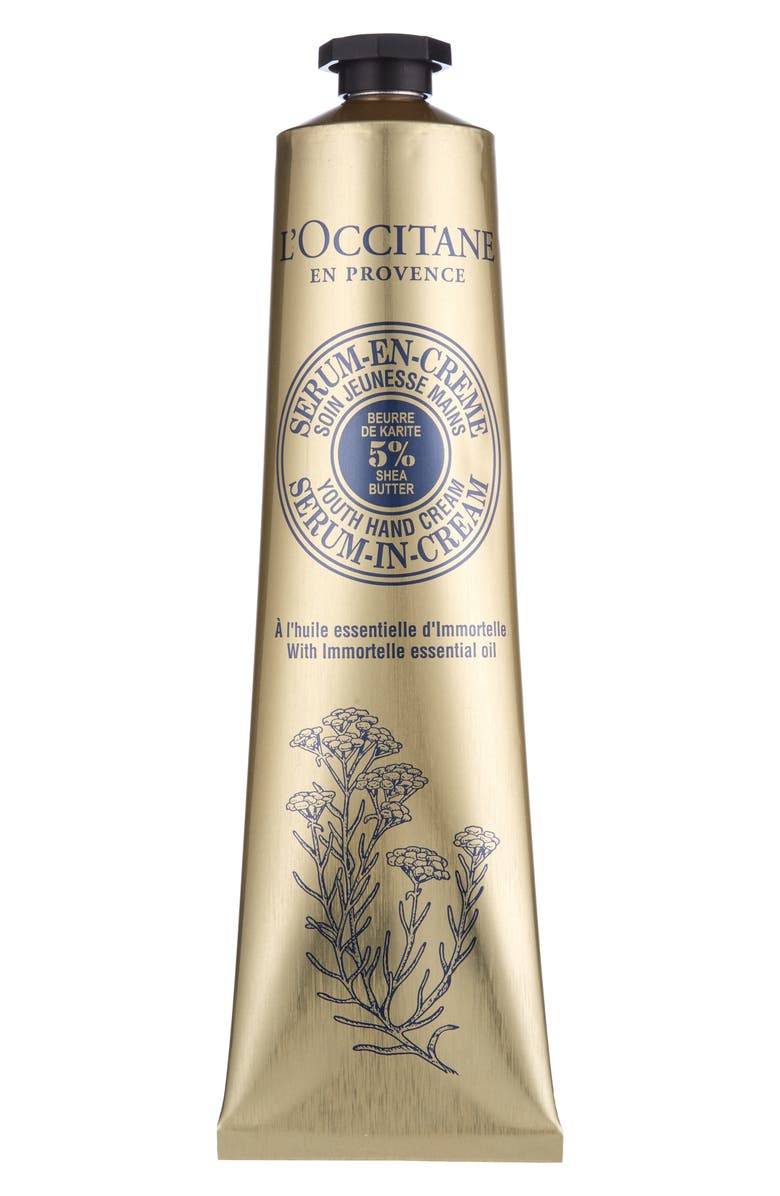 L'Occitane Youth Hand Cream Serum-in-Cream, Main, color, 