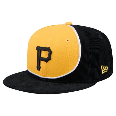 Men's New Era Black/Gold Pittsburgh Pirates Retro Split Corduroy Snapback Hat