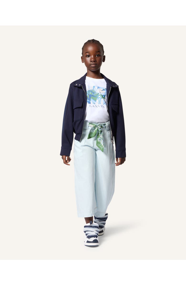 Lanvin Kids Daisy Print Cotton T-Shirt, Alternate, color, Optic White
