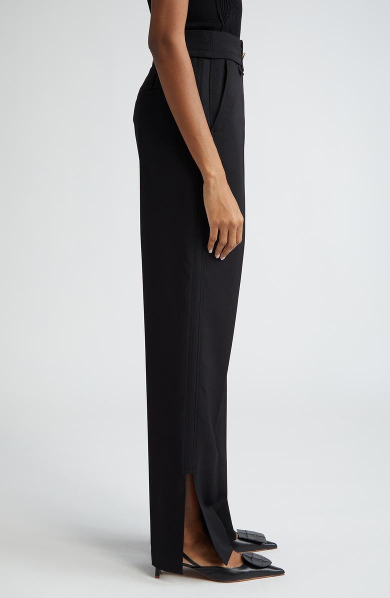 Jacquemus Le Pantalon Tibau Split Hem Wool Pants, Alternate, color, Black