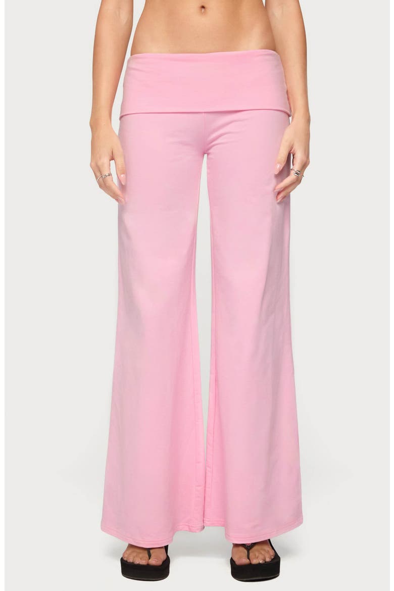 Angel Energy Wide Leg Foldover Pants, Main, color, PINK