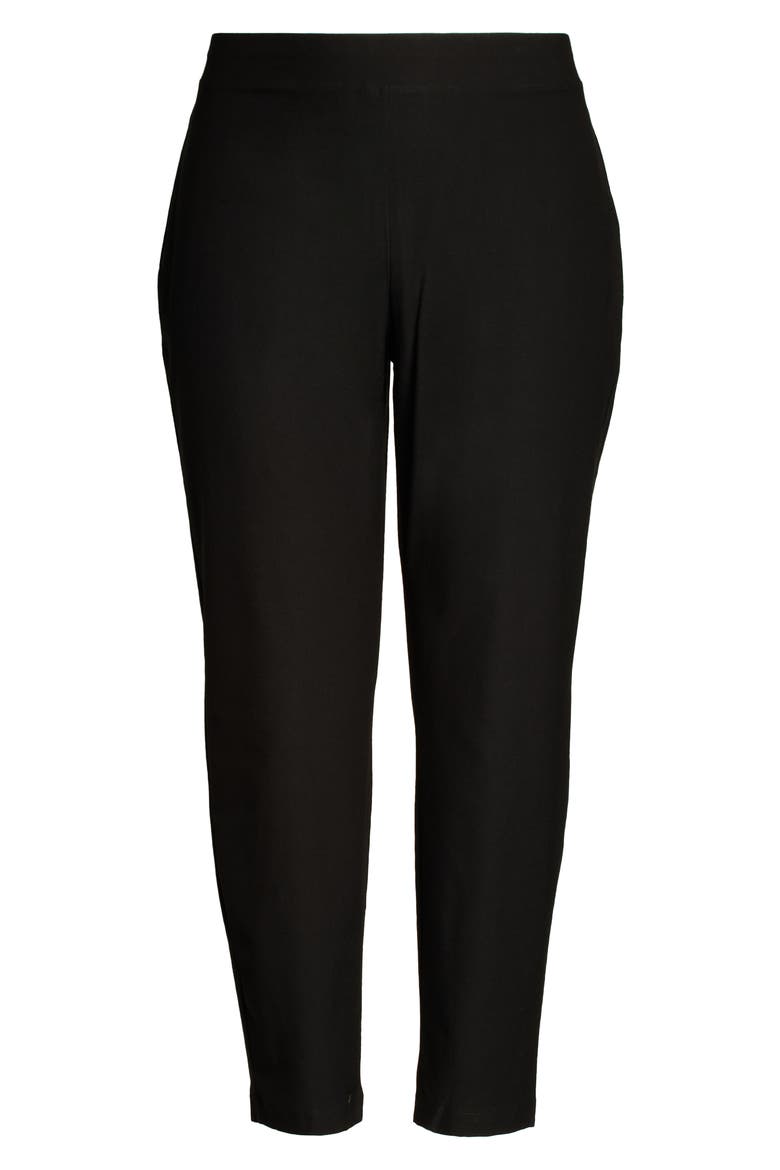 Stretch Crepe Slim Ankle Pants, Alternate, color, BLACK