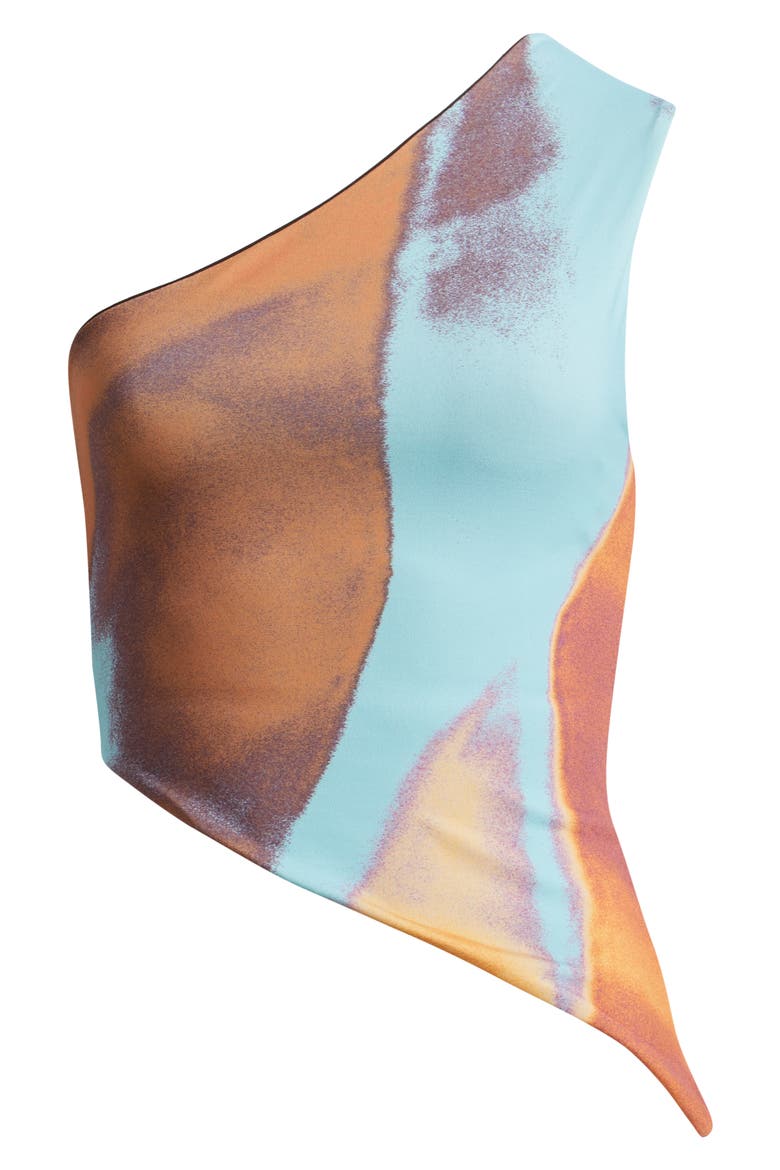 Besos One Shoulder Asymmetric Top, Alternate, color, TURQUOISE