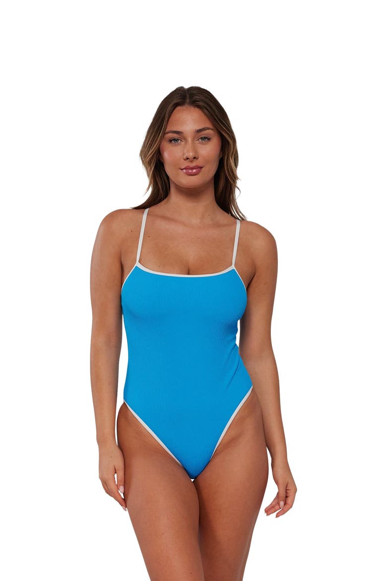 Ariel One-Piece Swimsuit, Alternate, color, Blueberry