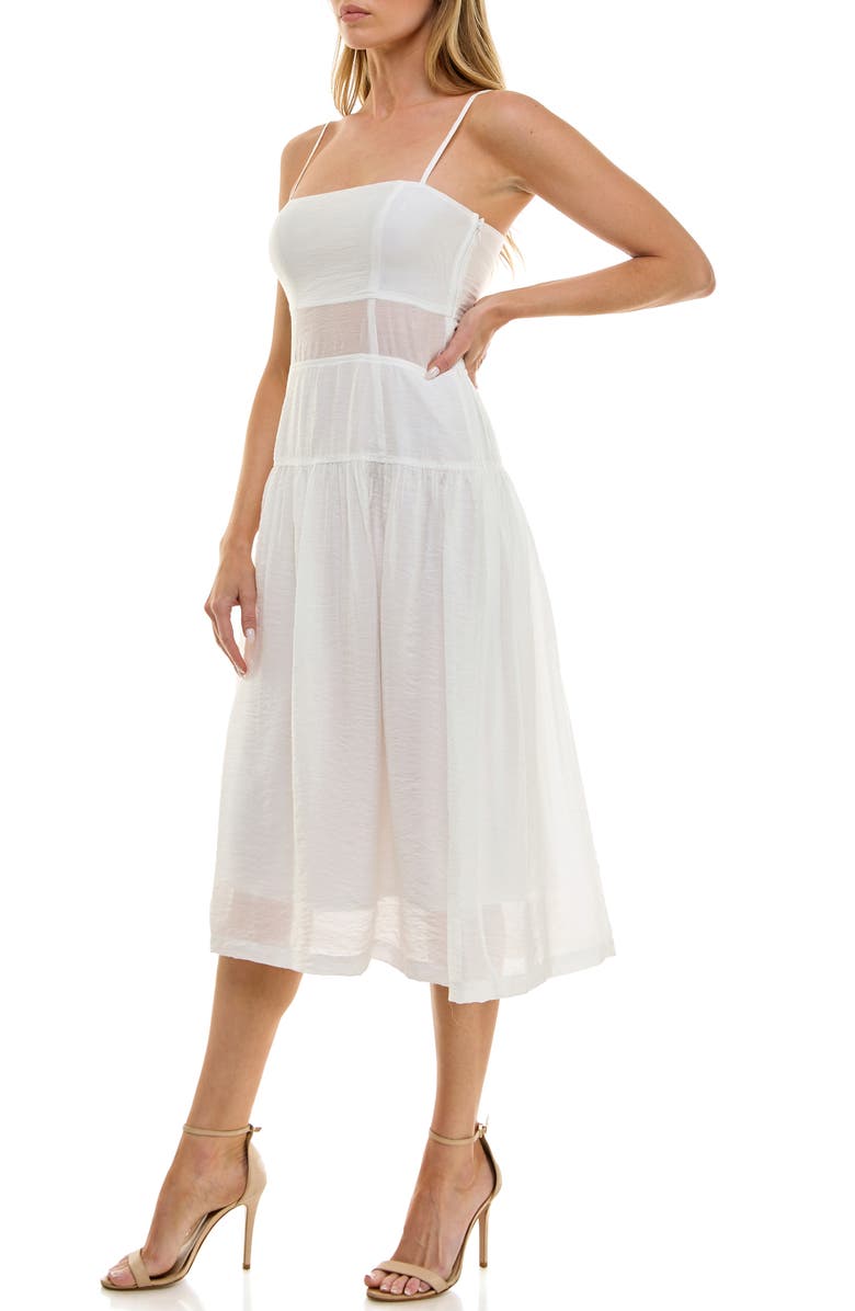 Socialite Tiered Midi Sundress, Alternate, color, Ivory