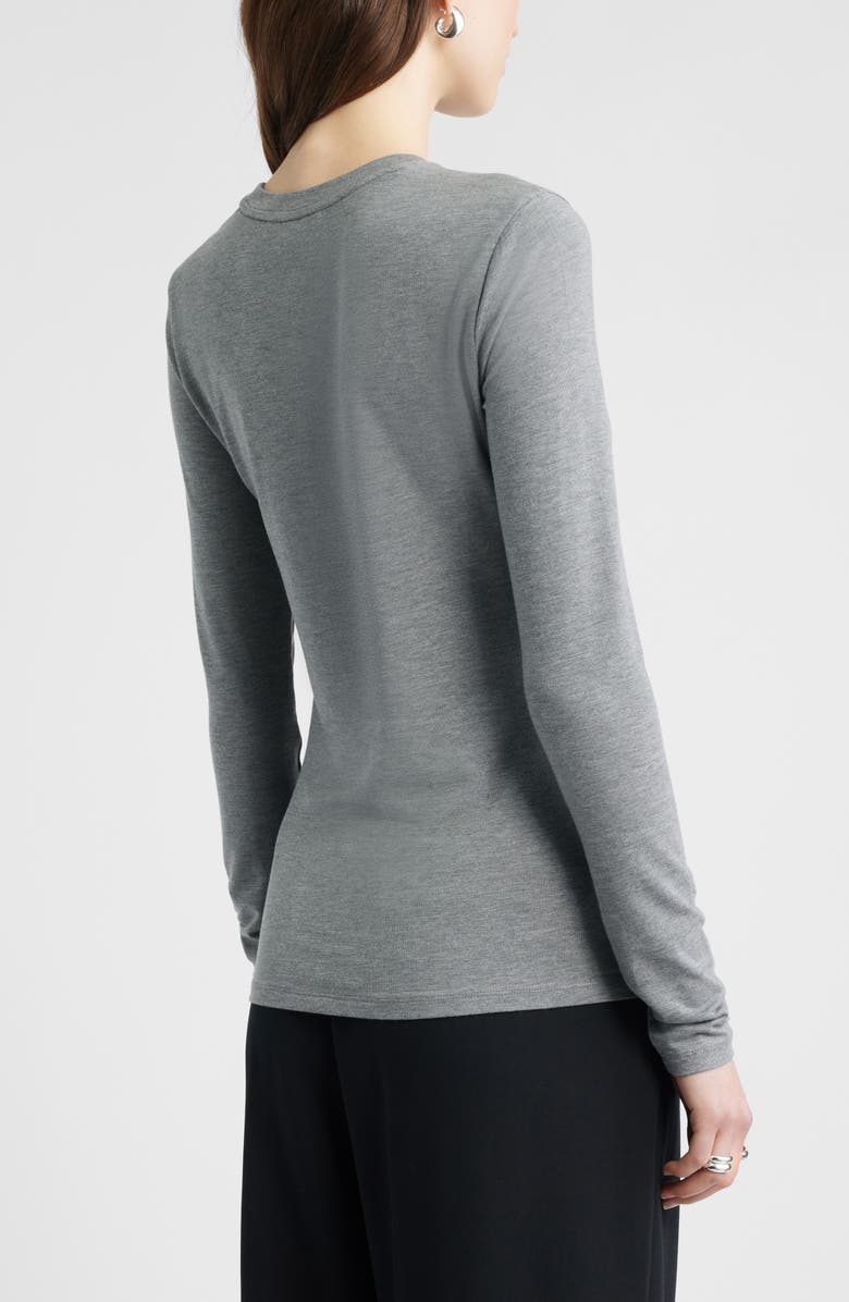 Nordstrom Long Sleeve Crewneck T-Shirt, Alternate, color, Grey Dark Heather