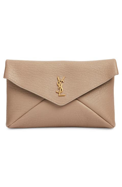 Large Cassandre Leather Envelope Clutch