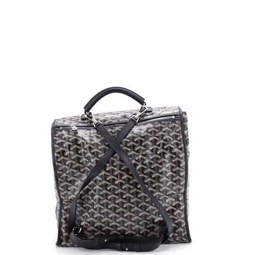 Pre-owned Goyard Goyard Saint Leger Briefcase Backpack Coated Canvas In Black