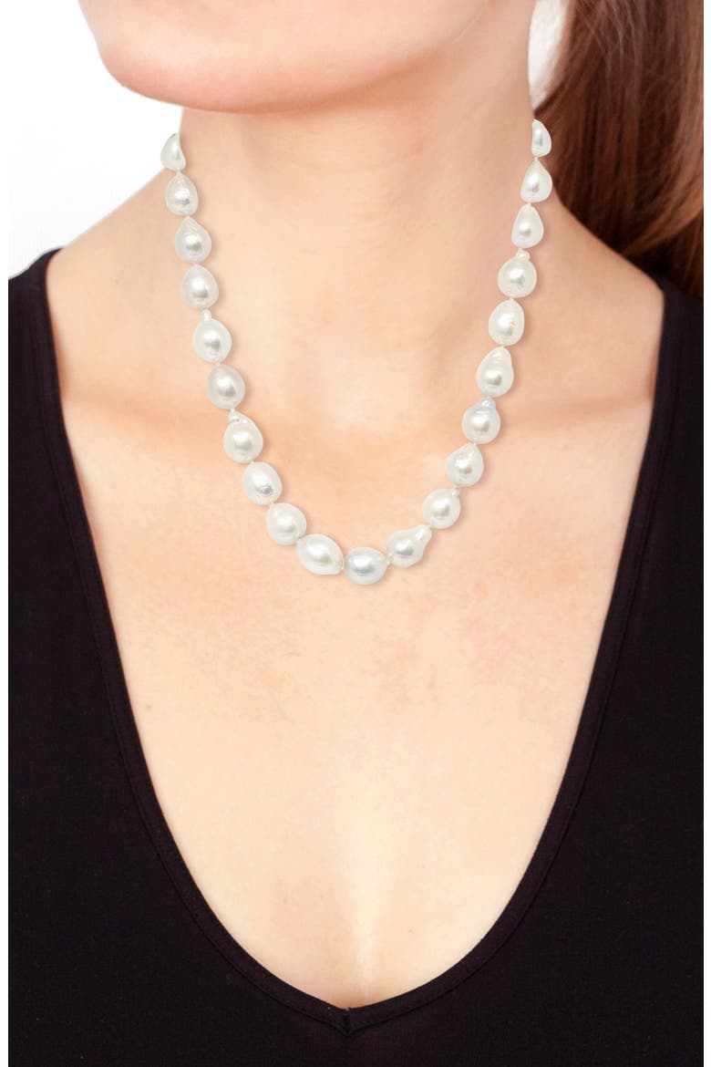 Freshwater Pearl Strand Necklace, Alternate, color, WHITE GOLD