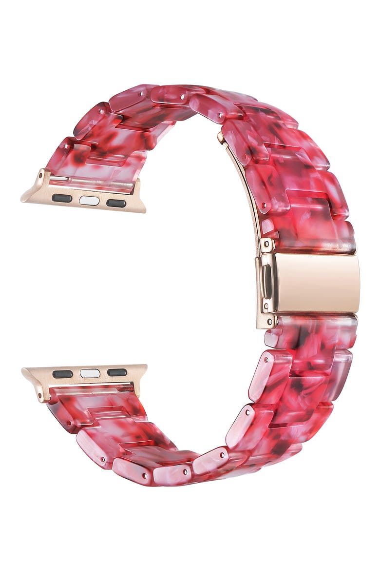 Claire Resin 20mm Apple Watch® Bracelet Watchband, Alternate, color, RED MULTICOLOR