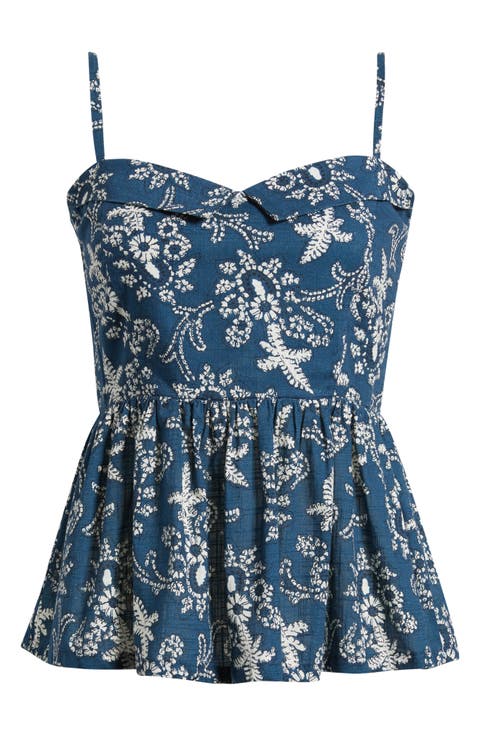 Verse Peplum Cotton Top