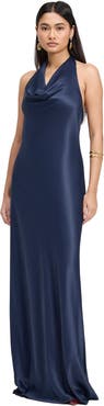 Ghost London Elara Cowl Front Satin Maxi Dress