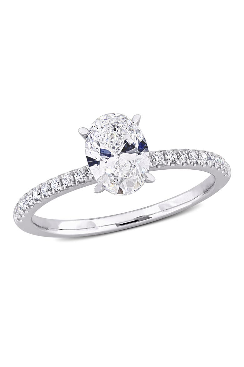 Lab Grown Diamond Oval Engagement Ring 14k, Main, color, White Gold