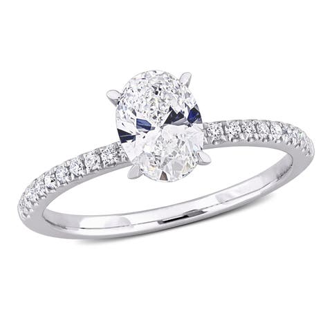Lab Grown Diamond Oval Engagement Ring 14k