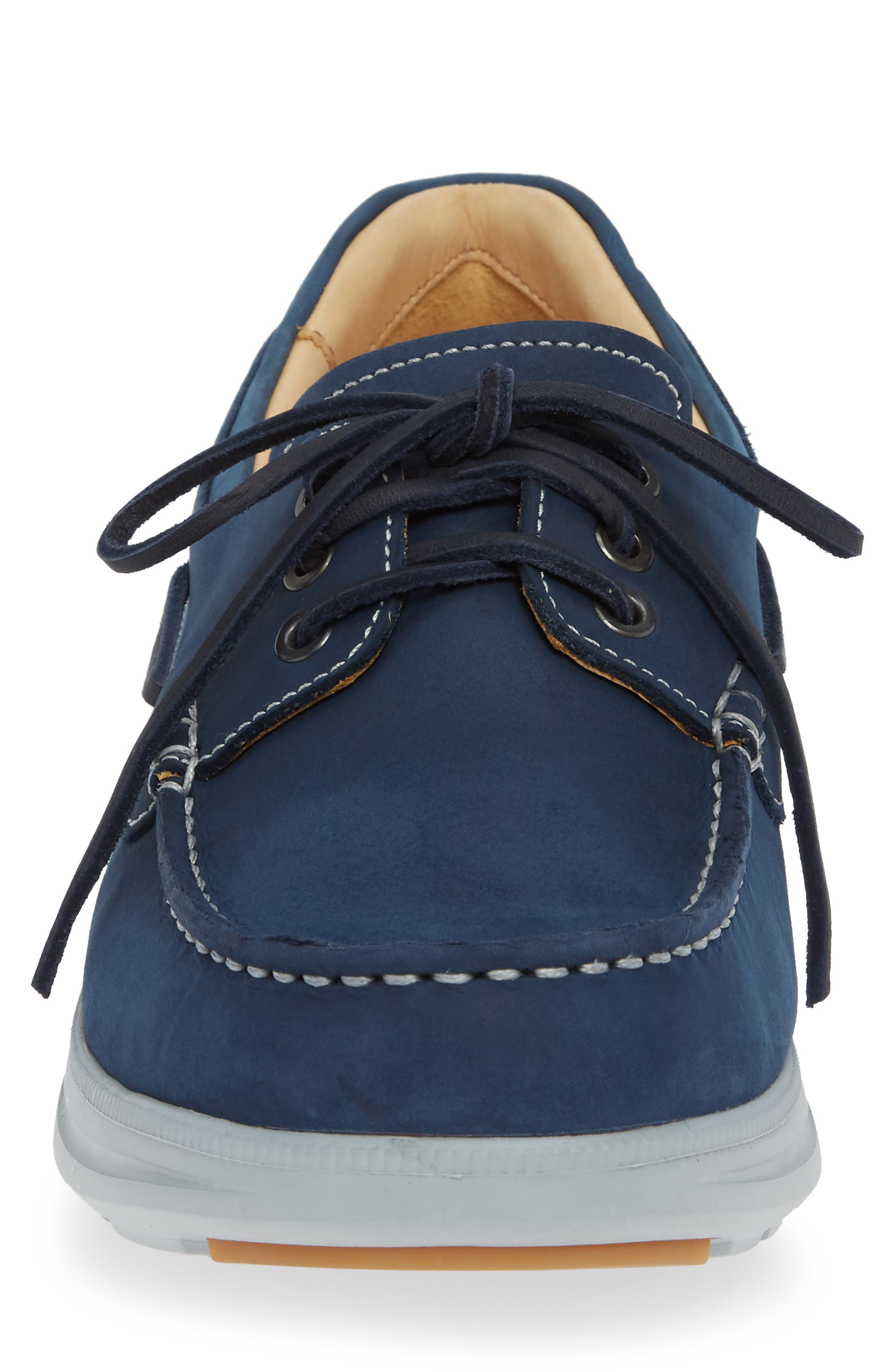 New Endeavor Moc Toe Boat Shoe, Alternate, color, BLUE WAXED NUBUCK