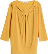 KASPER Twist Neck Cutout Top