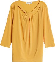 KASPER Twist Neck Cutout Top