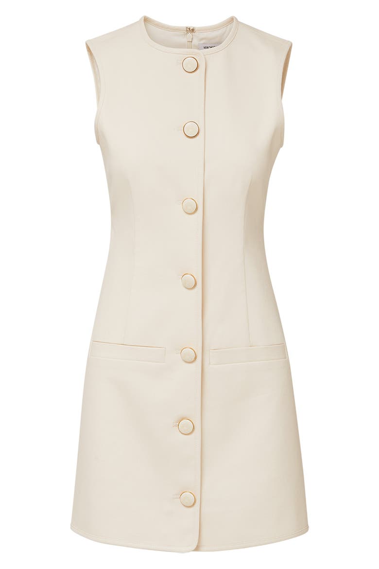 Whistler Contrast Trim Sleeveless Dress, Alternate, color, ECRU