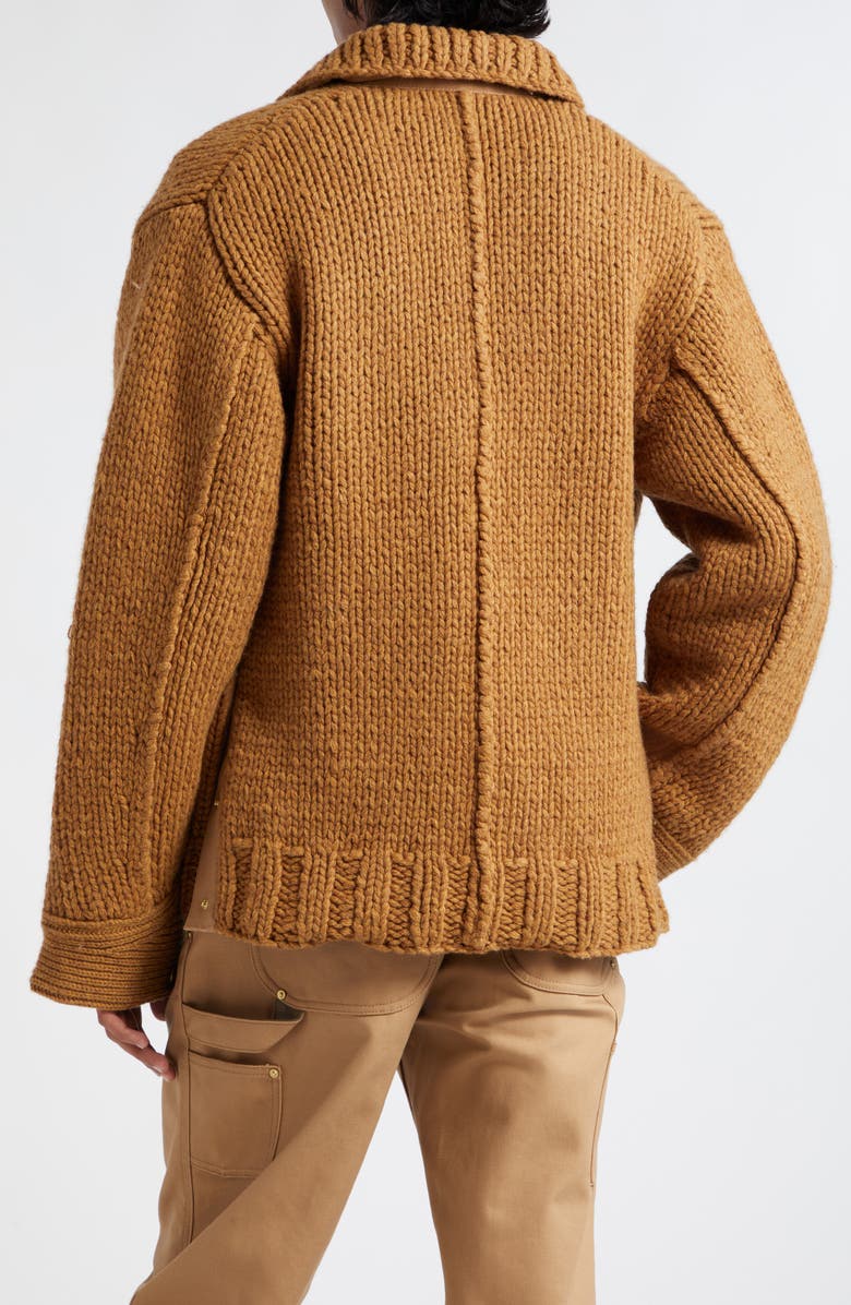 Sacai Carhartt WIP Logo Patch Wool Blend Knit Jacket, Alternate, color,