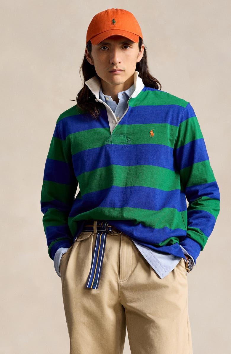 Polo Ralph Lauren Stripe Oversize Rugby Shirt, Alternate, color,