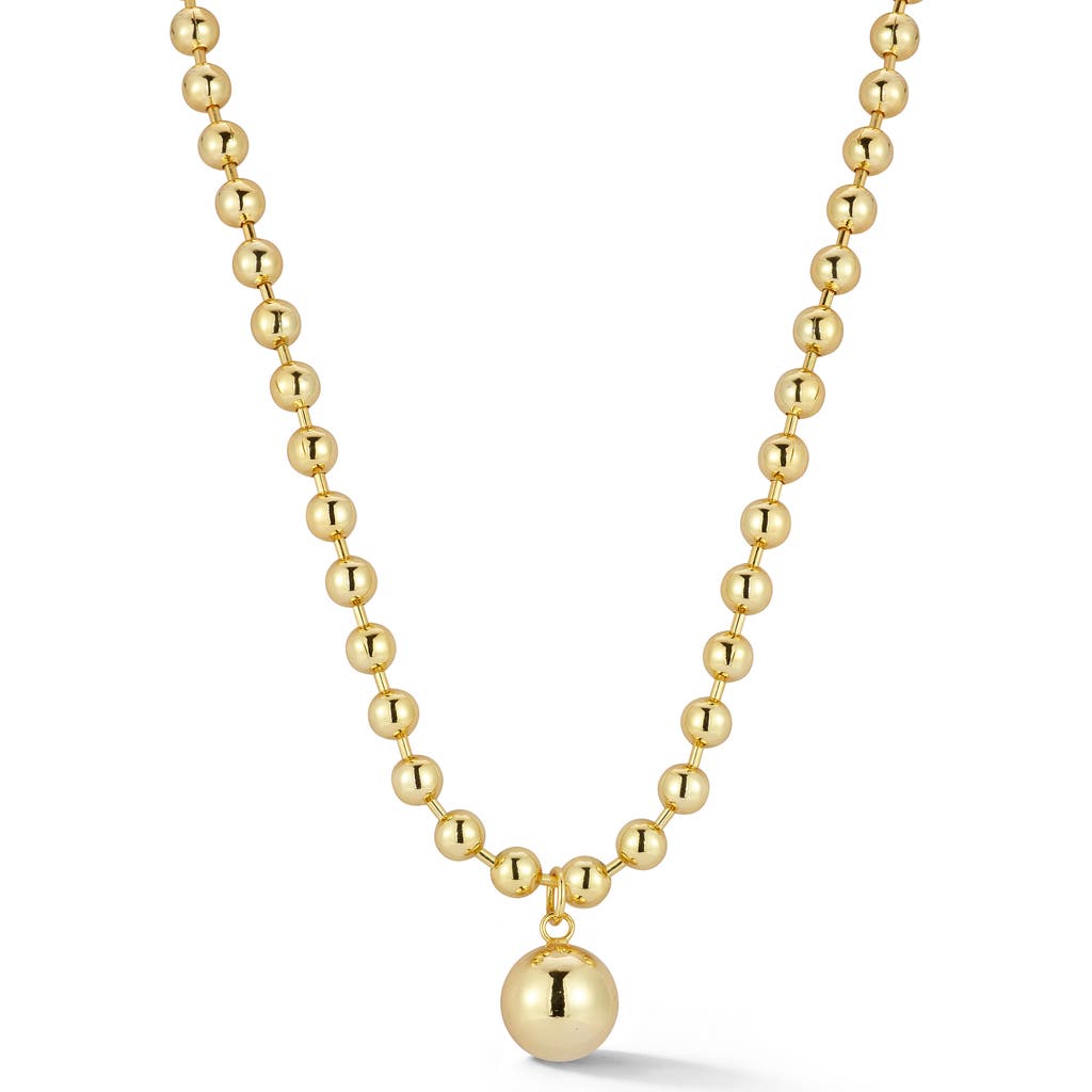 Chloe & Madison Chloe And Madison Ball Pendant Ball Chain Necklace In Gold