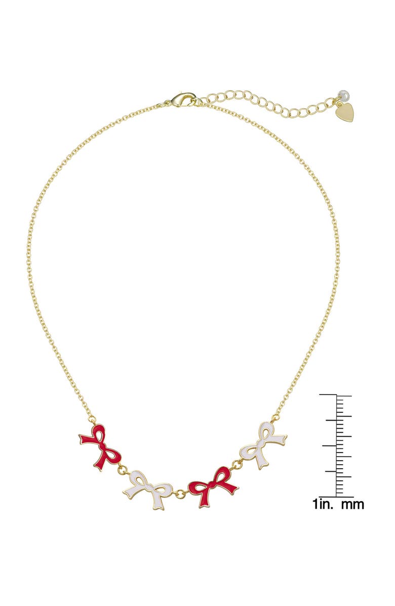 Lily Nily Kids' Flat Bow Link Necklace, Alternate, color, Red/ White
