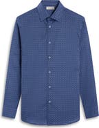 Bugatchi Julian Shaped Fit Medallion Print Stretch Cotton Button-Up Shirt