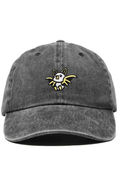 Dalix Honduran Bat Embroidered Dad Hat In Washed Black
