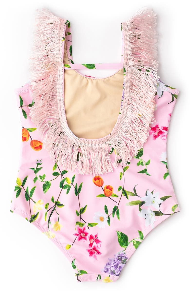 Shade Critters Kids' Wildflowers Fringe Back One-Piece Swimsuit, Alternate, color, 