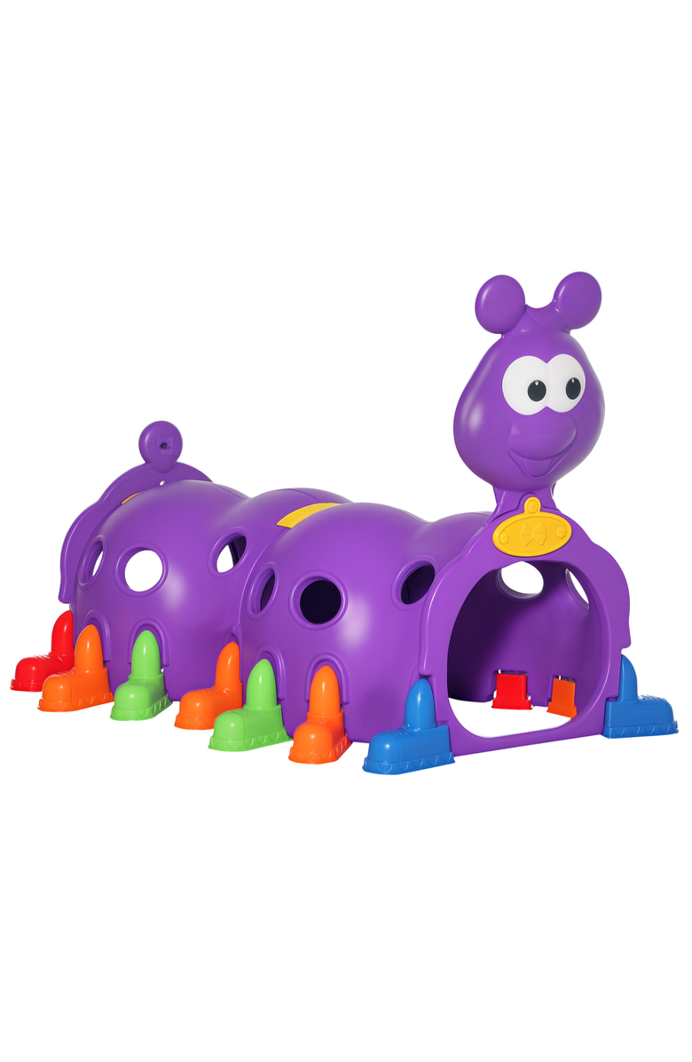 Qaba Caterpillar Climbing Tunnel for Kids Climb-N-Crawl Toy, Main, color, Purple