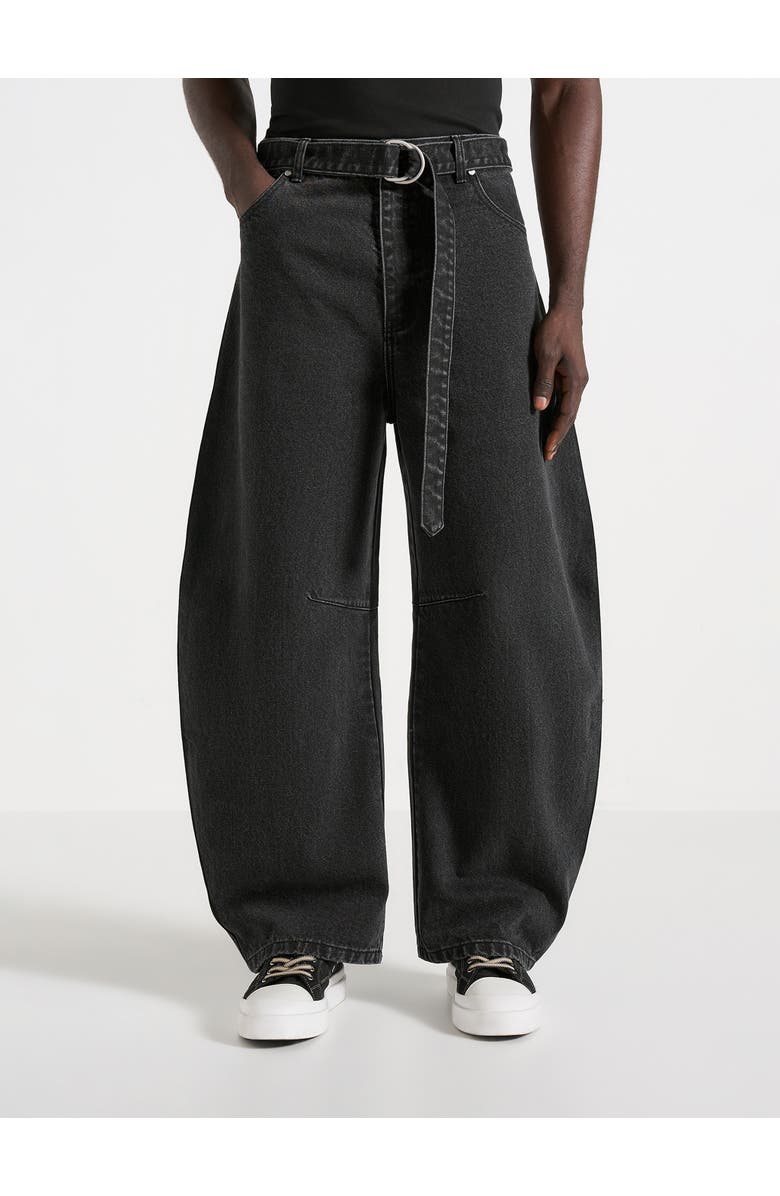Manière De Voir Xander Barrel Leg Jeans, Main, color, Black