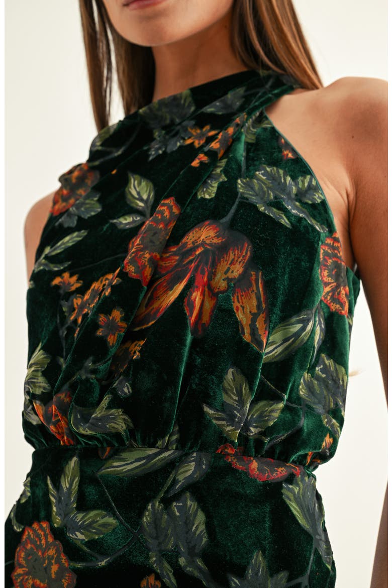 Athena Floral Burnout Maxi Dress, Alternate, color, DARK GREEN MULTI
