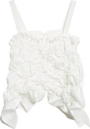 Tao Comme des Garçons Gathered Tumbled Cotton & Tulle Corset Top