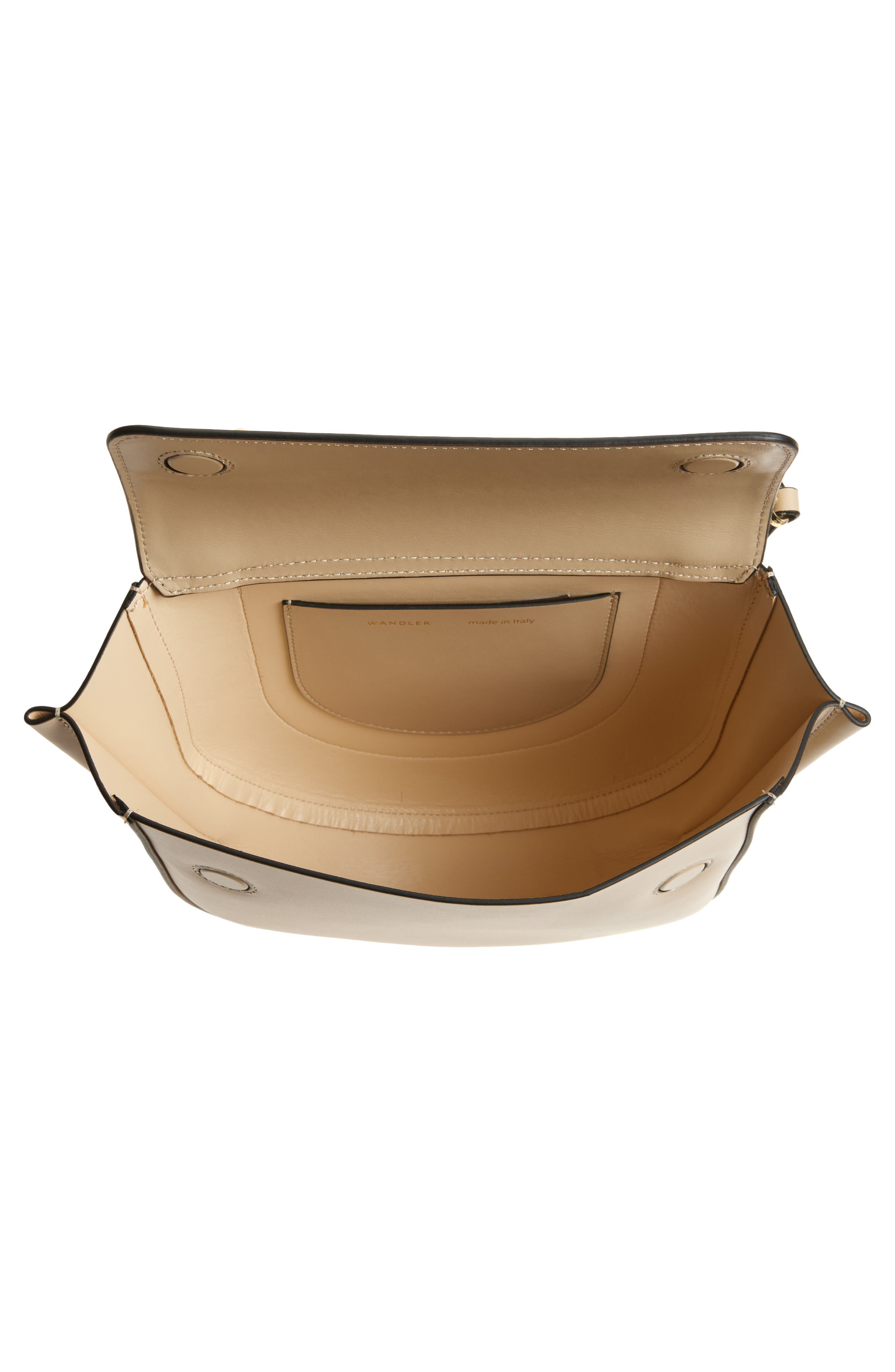 Wandler Small Hortensia Leather Top Handle Bag, Alternate, color, Linen 1350