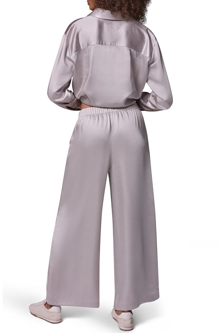 Wide Leg Satin Pants, Alternate, color, VAPOR
