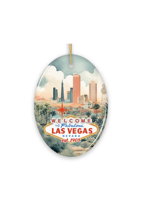 Welcome To Fabulous Las Vegas Watercolor Ornament
