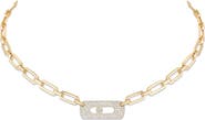 Messika My Move Paperclip Pavé Diamond Pendant Necklace