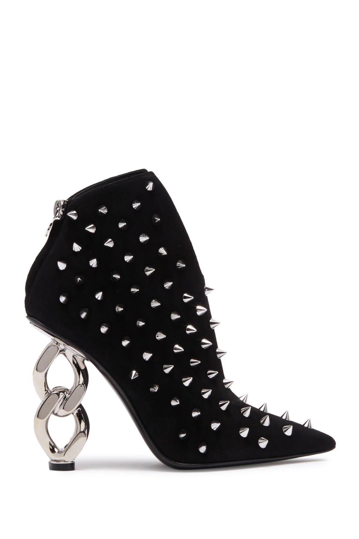 Balmain Studded Sculpted Heel Bootie, Alternate, color, 