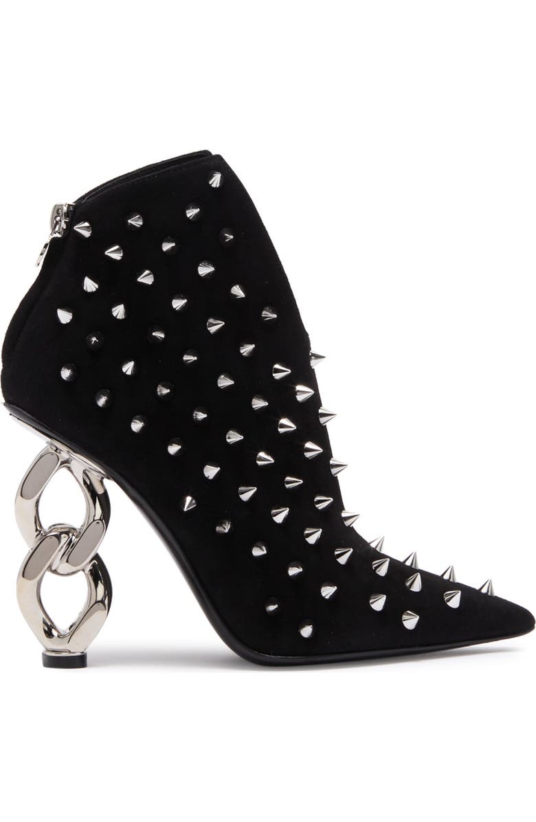 Balmain Studded Sculpted Heel Bootie, Alternate, color,