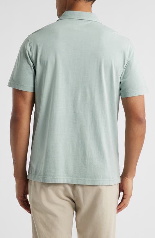 Treasure & Bond Solid Cotton Jersey Polo In Grey Blue