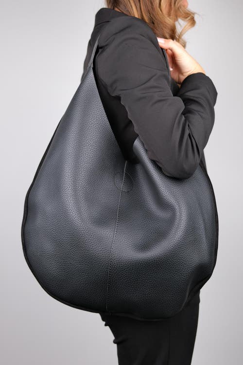 Forever & Always Shoes Puja Leather Shoulder Bag In Black