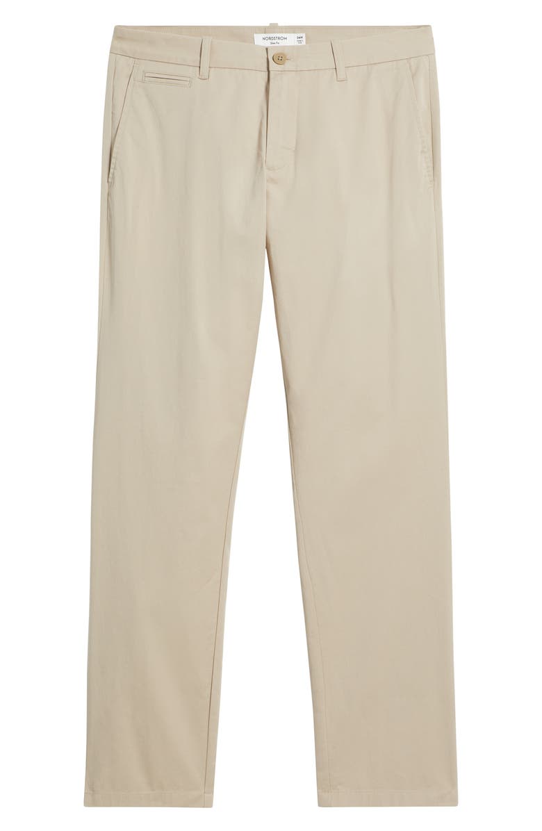 Nordstrom Slim Straight Stretch Cotton Twill Chinos, Alternate, color, Tan Cobblestone