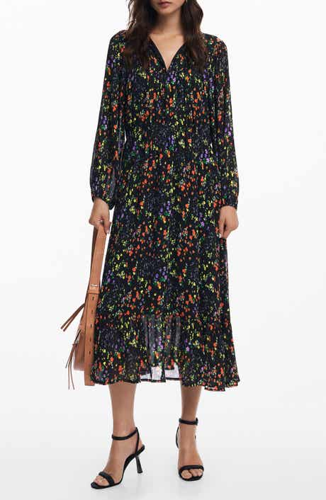 Desigual Kansas City Tie Neck Long Sleeve Dress
