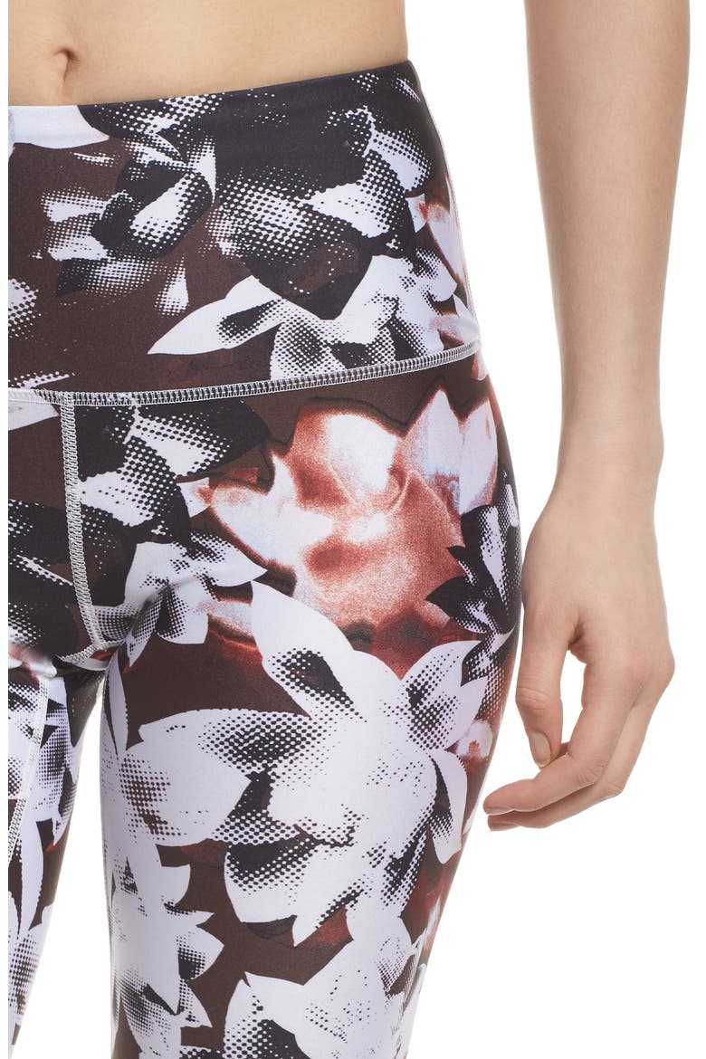 Print Slick High Waist Leggings, Alternate, color, RUST MADDER FLORAL PRINT